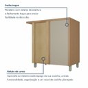 Ver mais imagens de Cozinha 11 Peças Condessa com Vidro Canto Torre Quente 100% MDF Bege/Carvalho Greige