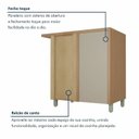 Ver mais imagens de Cozinha 11 Peças Condessa com Vidro Canto Torre Quente 100% MDF Bege/Carvalho Greige