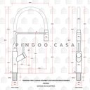 Ver imagem 5 de Torneira Para Cozinha Gourmet Misturador Monocomando Piranga Pingoo.casa - Dourado