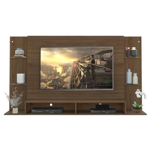 Painel Tv até 60" com Prateleiras de Vidro Braga Multimóveis