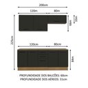 Ver imagem 6 de Kit com 2 Balcões e 2 Armários Aéreos Multiuso 200cm Rustic/preto Agata Madesa Rustic/preto