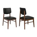 Ver imagem 2 de Conjunto de Mesa com 4 Cadeiras 4 Lugares Tampo em MDF Estofado em Courino Castanho Escuro Preto