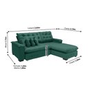 Ver imagem 2 de Sofá Berlin 2.65x2.10m com Chaise Super Pillow Top - Verde
