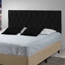 Ver imagem 1 de Cabeceira Painel Capitonê Estofada Cama Casal 1,40 - Preto