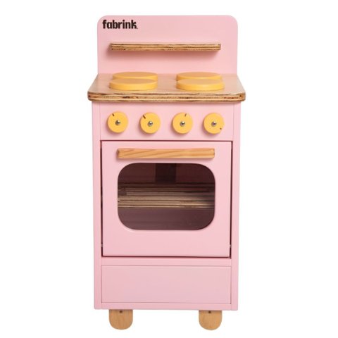 Fogão Infantil de Madeira Rosa Fabrink