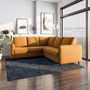 Ver imagem 1 de Sofá de Canto Orquídea 5 Lugares em Veludo CabeCasa MadeiraOriginals