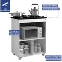 Ver imagem 5 de Balcão para Cooktop 4 Bocas 1 Porta Basculante Salvia Kaiki Móveis