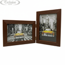 Ver imagem 2 de Porta Retrato Duplo 10x15 Moldura Ripado Marrom Decoração