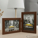 Ver imagem 1 de Porta Retrato Duplo 10x15 Moldura Ripado Marrom Decoração