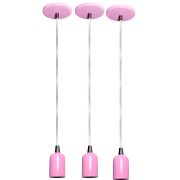Kit 03 Pendente Moderno Modelo Clean Rosa Todos Ambientes - 1