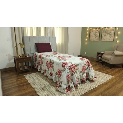 Kit 2 Pçs Colcha Solteiro Beleza Estampado: Amapola