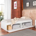 Ver imagem 2 de Cama Solteiro 82,2cm com Espaço para Armazenamento 2 Portas Cor:branco