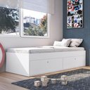 Ver imagem 1 de Cama Solteiro 82,2cm com Espaço para Armazenamento 2 Portas Cor:branco