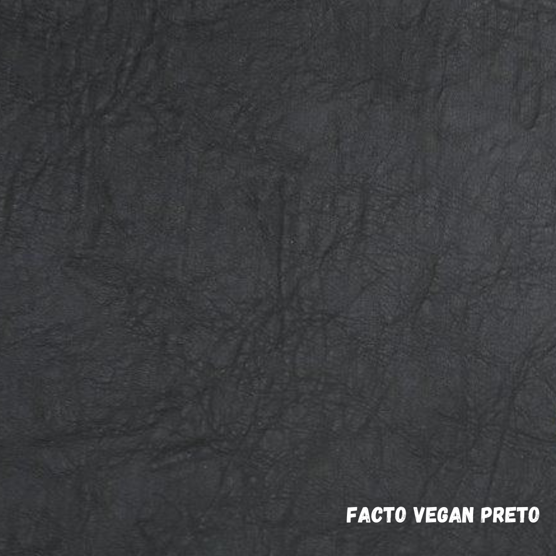 Banqueta Thais Assento e Encosto Facto Vegan Preto Castanho Mogno - 6