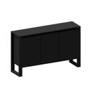 Ver imagem 5 de Aparador Balcão para Escritório 3 Portas 136cm 100% Mdf F5 Cor:preto