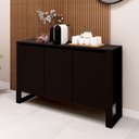 Ver imagem 4 de Aparador Balcão para Escritório 3 Portas 136cm 100% Mdf F5 Cor:preto