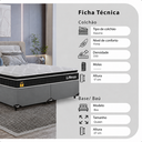 Ver imagem 2 de Cama Box Base Queen Cinza + Colchão Life D33 Pillow Top Preto 61x158x198cm - e-Shop Casa