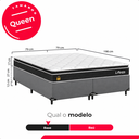 Ver imagem 3 de Cama Box Base Queen Cinza + Colchão Life D33 Pillow Top Preto 61x158x198cm - e-Shop Casa