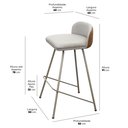 Ver imagem 3 de Kit 2 Banquetas para Balcão Nobre em Aço Industrial Linho/sintético