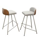 Ver imagem 2 de Kit 2 Banquetas para Balcão Nobre em Aço Industrial Linho/sintético