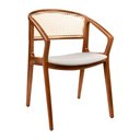 Ver imagem 1 de Cadeira para Mesa de Jantar Cyndi 53cm Madeira Maciça com Braça |linho Off White - Sallar Home