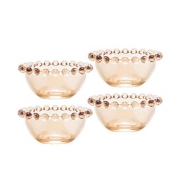 Conjunto 4 Bowls Pearl de Cristal Âmbar 9cm 28230 Wolff - 1