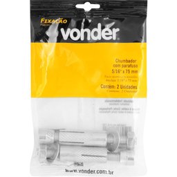Chumbador com Parafuso 5/16'' x 75 mm com 2 peças Vonder - 2
