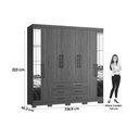 Ver imagem 5 de Guarda Roupa 8 Portas (2 C/ Espelho) e 6 Gavetas C/ Pés Master 8.6 Jatobá/areia - Santos Andirá