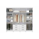 Ver imagem 4 de Guarda Roupa 8 Portas (2 C/ Espelho) e 6 Gavetas C/ Pés Master 8.6 Jatobá/areia - Santos Andirá