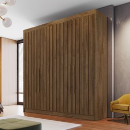 Guarda Roupa 4 Portas Potente com Espelho 100% Mdf Brauna - Móveis Europa - 1
