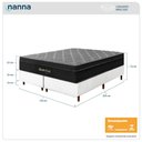 Ver imagem 3 de Cama Box Branca + Colchão King Size Santa Cruz Preto Molas Ensacadas Euro Pillow 193x203x72cm