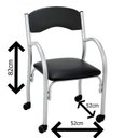 Ver imagem 3 de Cadeira de Escritório Aproximação com Rodízios Daniela