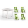 Conjunto Mesinha Infantil Branca com 4 Cadeiras Kids Verde - 1