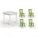Ver imagem 1 de Conjunto Mesinha Infantil Branca com 4 Cadeiras Kids Verde