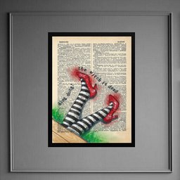 Quadro Pernas Dorothy - Mágico Oz 33x24cm:madeira Branca - 2