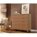 Ver imagem 1 de Cômoda Dubai Intense 121cm 6 Gavetas e 2 Gavetões - Nature/ Camarim Vila Rica
