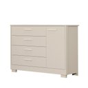 Ver imagem 2 de Cômoda Sapateira Zaki para Quarto de Bebê | 100% MDF 1 Porta e 4 Gavetas Areia Fosco
