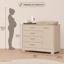 Ver imagem 4 de Cômoda Sapateira Zaki para Quarto de Bebê | 100% MDF 1 Porta e 4 Gavetas Areia Fosco