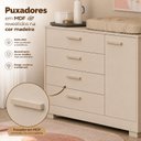 Ver imagem 5 de Cômoda Sapateira Zaki para Quarto de Bebê | 100% MDF 1 Porta e 4 Gavetas Areia Fosco