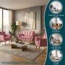 Ver imagem 4 de Kit Namoradeira Decorativa e 2 Poltronas Confortável para Sala Recepção Manicure Alice Suede
