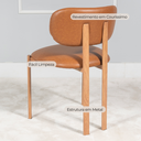 Ver imagem 4 de Cadeira Pequim em Courissimo Caramelo com Base em Metal Efeito Madeira