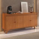 Ver imagem 1 de Buffet para Sala de Jantar 100% MDF 4 Portas 160cm Pés Madeira Maciça Madrid