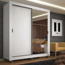 Ver imagem 1 de Guarda-roupa Solteiro Madesa Denver 2 Portas de Correr com Espelho com Pés