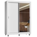 Ver imagem 3 de Guarda-roupa Solteiro Madesa Denver 2 Portas de Correr com Espelho com Pés