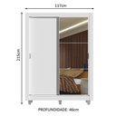 Ver imagem 4 de Guarda-roupa Solteiro Madesa Denver 2 Portas de Correr com Espelho com Pés