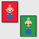 Ver imagem 1 de Kit 2 Quadros Os Clássicos Do Vídeo Game 24x18cm - com vidro:Madeira preta