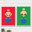 Ver imagem 2 de Kit 2 Quadros Os Clássicos Do Vídeo Game 24x18cm - com vidro:Madeira preta