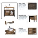 Ver imagem 6 de Armário Gabinete Banheiro 80cm 2 Portas P1038 Mel/preto sem Cuba