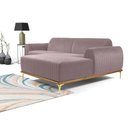 Ver imagem 3 de Sofá 3 Lugares Lisboa D07 com Chaise Direita 230cm Veludo Rosa - D’Rossi