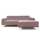 Ver imagem 1 de Sofá 3 Lugares Lisboa D07 com Chaise Direita 230cm Veludo Rosa - D’Rossi
